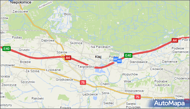 mapa Kłaj, Kłaj na mapie Targeo