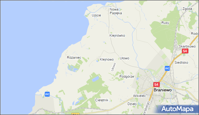 mapa Klejnowo, Klejnowo na mapie Targeo