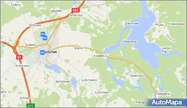 mapa Kołatek, Kołatek na mapie Targeo