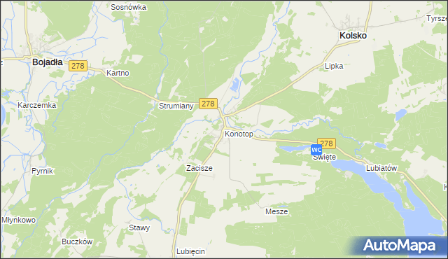 mapa Konotop gmina Kolsko, Konotop gmina Kolsko na mapie Targeo