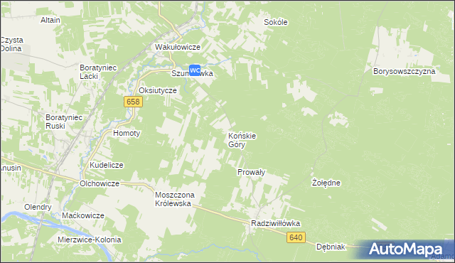 mapa Końskie Góry, Końskie Góry na mapie Targeo