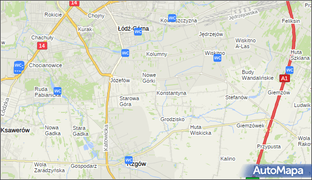 mapa Konstantyna, Konstantyna na mapie Targeo