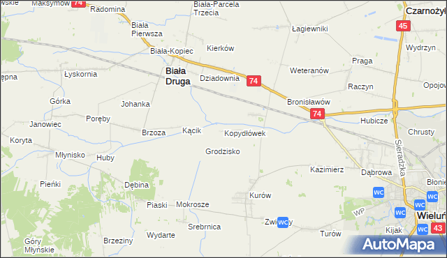 mapa Kopydłówek, Kopydłówek na mapie Targeo