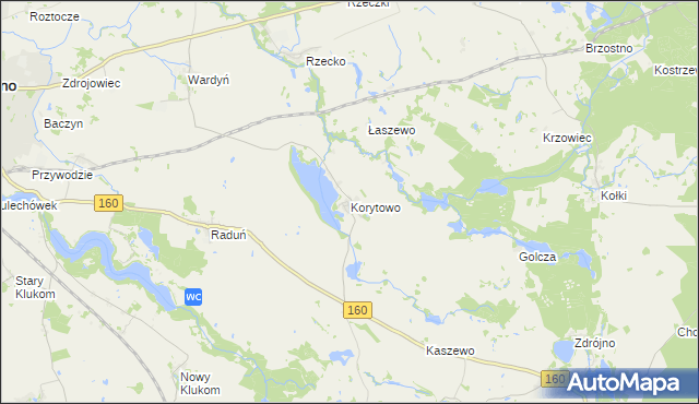 mapa Korytowo gmina Choszczno, Korytowo gmina Choszczno na mapie Targeo