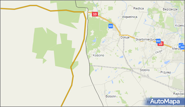 mapa Kościno, Kościno na mapie Targeo