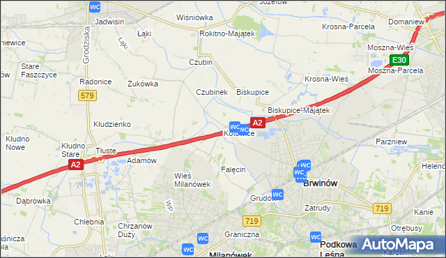 mapa Kotowice gmina Brwinów, Kotowice gmina Brwinów na mapie Targeo