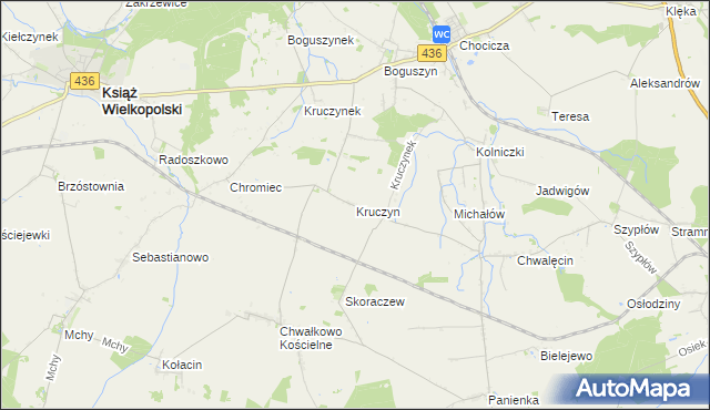 mapa Kruczyn, Kruczyn na mapie Targeo