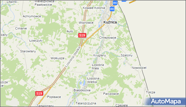 mapa Kruglany, Kruglany na mapie Targeo