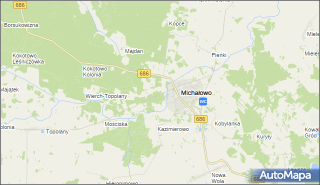 mapa Krynica gmina Michałowo, Krynica gmina Michałowo na mapie Targeo