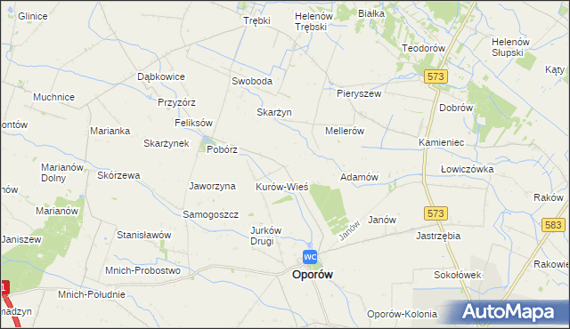 mapa Kurów-Parcel, Kurów-Parcel na mapie Targeo