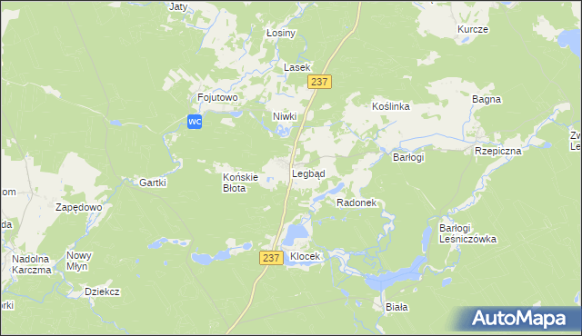 mapa Legbąd, Legbąd na mapie Targeo