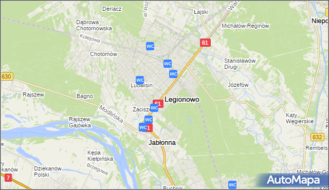 mapa Legionowo, Legionowo na mapie Targeo