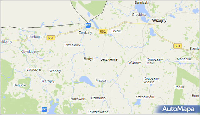 mapa Leszkiemie, Leszkiemie na mapie Targeo