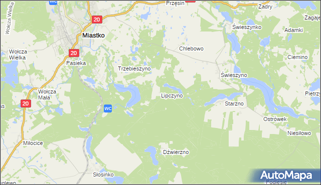 mapa Lipczyno, Lipczyno na mapie Targeo
