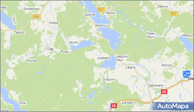 mapa Łopkajny, Łopkajny na mapie Targeo