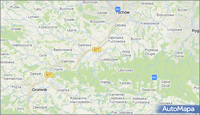 mapa Lubaszowa, Lubaszowa na mapie Targeo