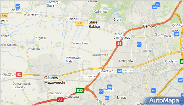 mapa Macierzysz, Macierzysz na mapie Targeo