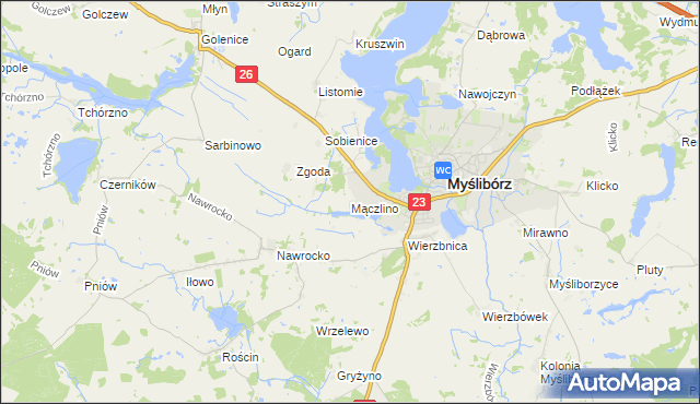 mapa Mączlino, Mączlino na mapie Targeo