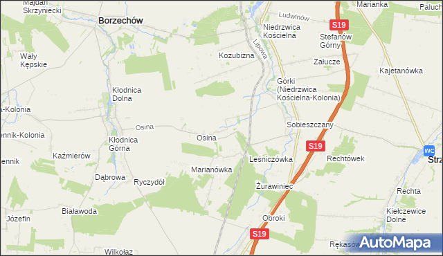 mapa Majdan Sobieszczański, Majdan Sobieszczański na mapie Targeo