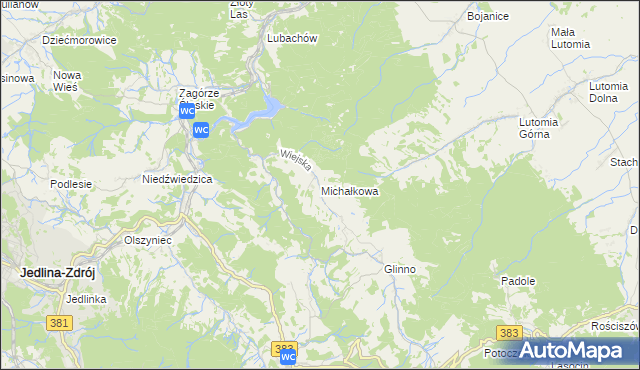 mapa Michałkowa, Michałkowa na mapie Targeo