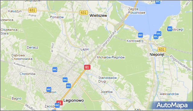 mapa Michałów-Reginów, Michałów-Reginów na mapie Targeo