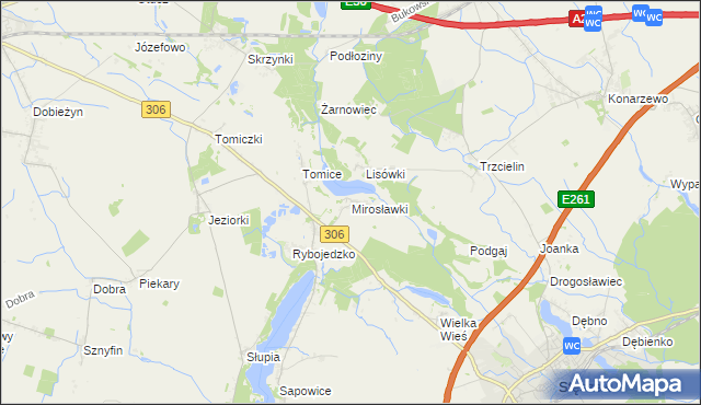 mapa Mirosławki, Mirosławki na mapie Targeo