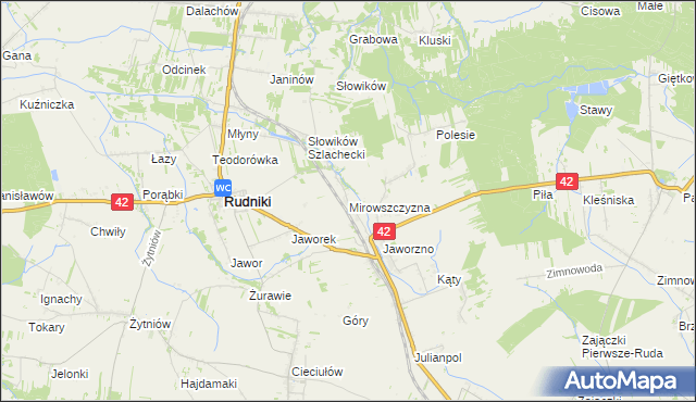 mapa Mirowszczyzna, Mirowszczyzna na mapie Targeo