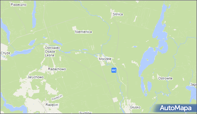 mapa Moczele, Moczele na mapie Targeo