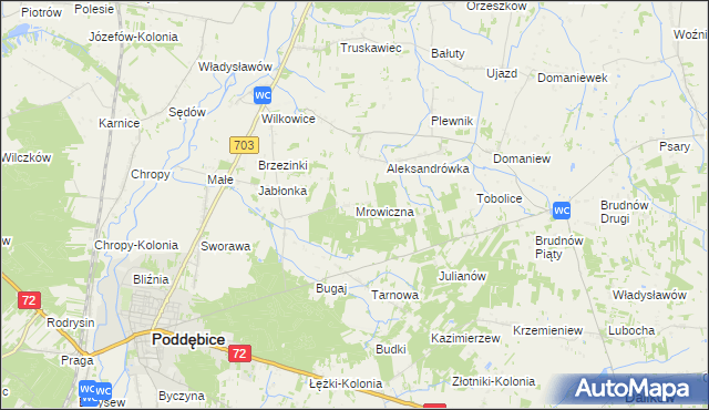 mapa Mrowiczna, Mrowiczna na mapie Targeo