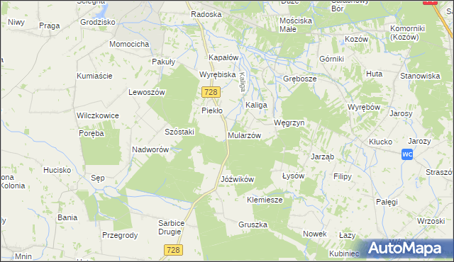 mapa Mularzów, Mularzów na mapie Targeo