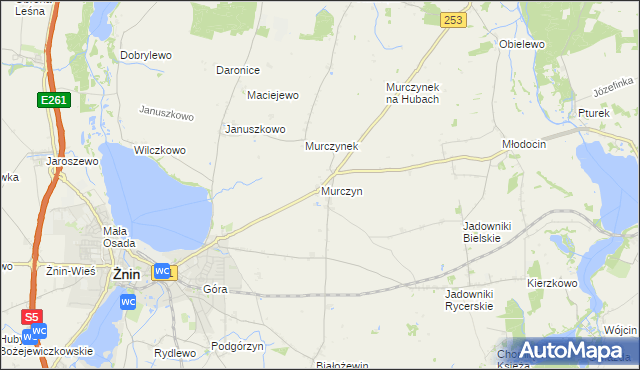 mapa Murczyn, Murczyn na mapie Targeo