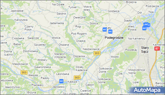 mapa Naszacowice, Naszacowice na mapie Targeo