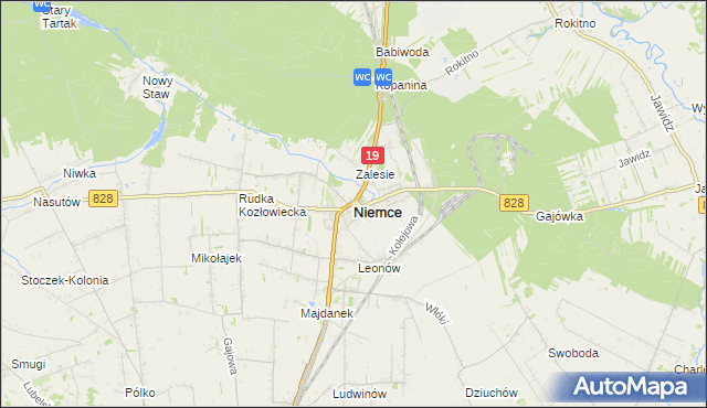 mapa Niemce, Niemce na mapie Targeo