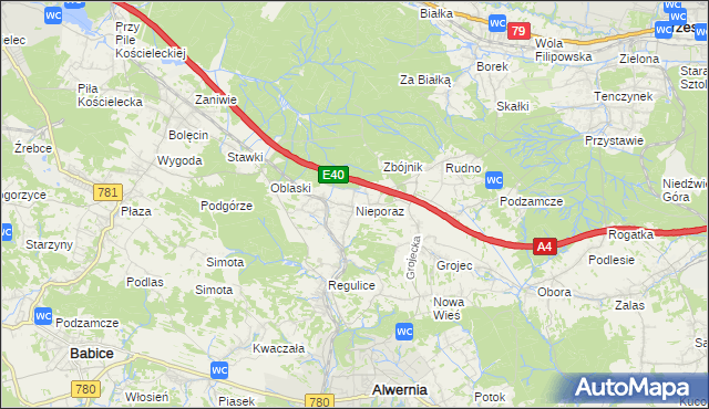 mapa Nieporaz, Nieporaz na mapie Targeo
