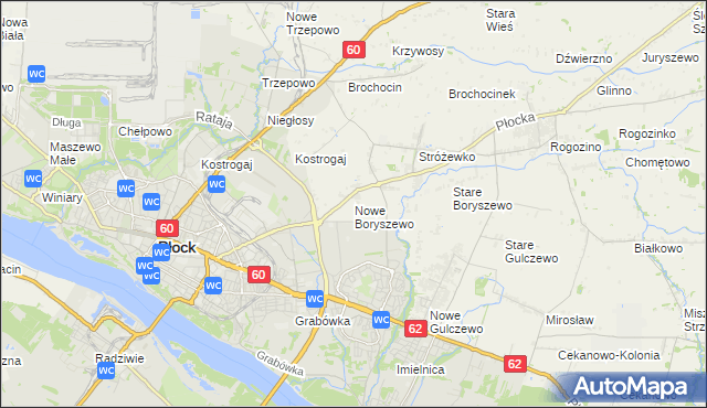 mapa Nowe Boryszewo, Nowe Boryszewo na mapie Targeo