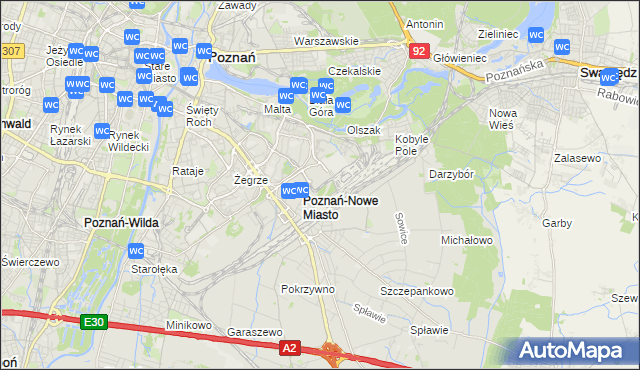 mapa Nowe Miasto gmina Poznań, Nowe Miasto gmina Poznań na mapie Targeo