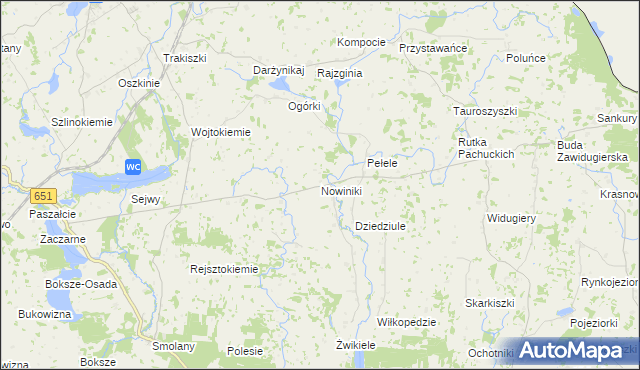 mapa Nowiniki, Nowiniki na mapie Targeo