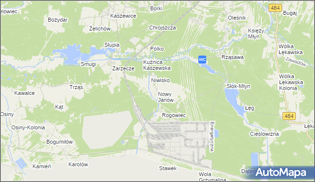 mapa Nowy Janów gmina Kluki, Nowy Janów gmina Kluki na mapie Targeo
