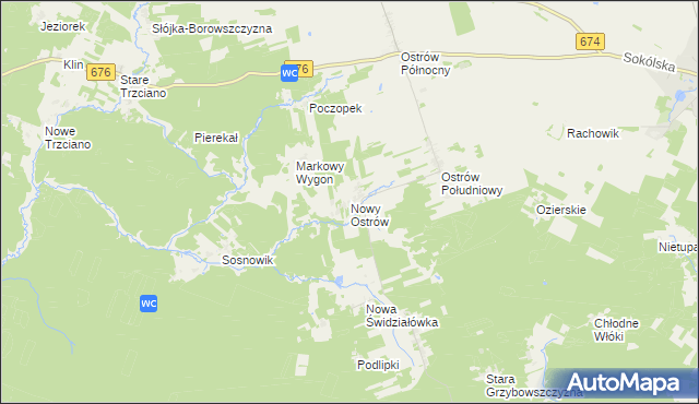 mapa Nowy Ostrów gmina Szudziałowo, Nowy Ostrów gmina Szudziałowo na mapie Targeo