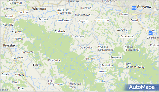mapa Oparówka, Oparówka na mapie Targeo