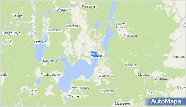 mapa Osiek powiat starogardzki, Osiek powiat starogardzki na mapie Targeo