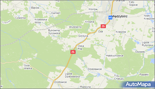 mapa Oska Piła, Oska Piła na mapie Targeo