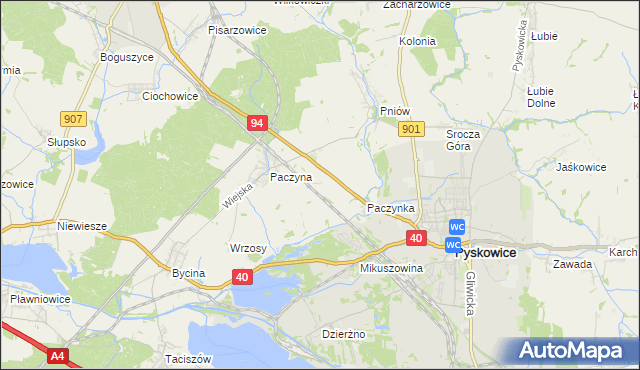 mapa Paczynka Osada, Paczynka Osada na mapie Targeo