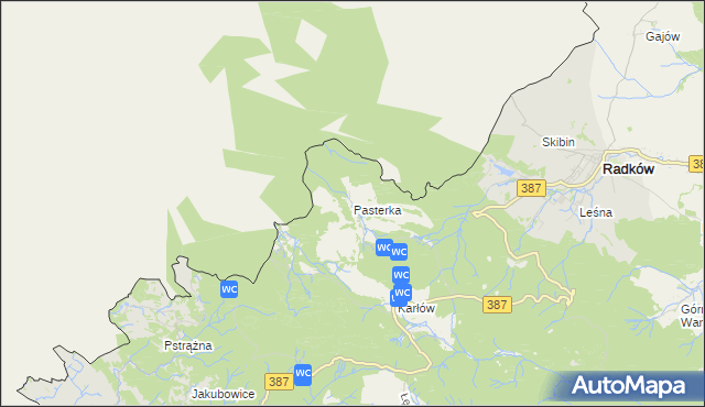 mapa Pasterka, Pasterka na mapie Targeo