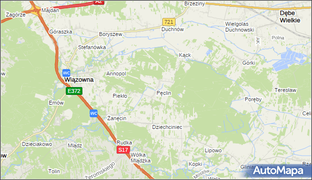 mapa Pęclin, Pęclin na mapie Targeo