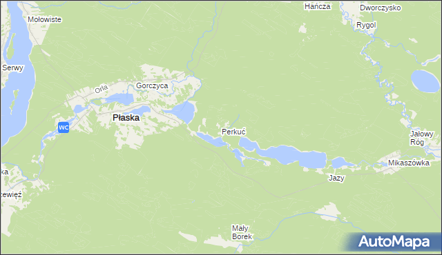 mapa Perkuć, Perkuć na mapie Targeo