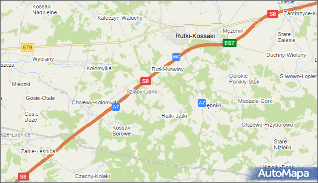 mapa Pęsy-Lipno gmina Rutki, Pęsy-Lipno gmina Rutki na mapie Targeo