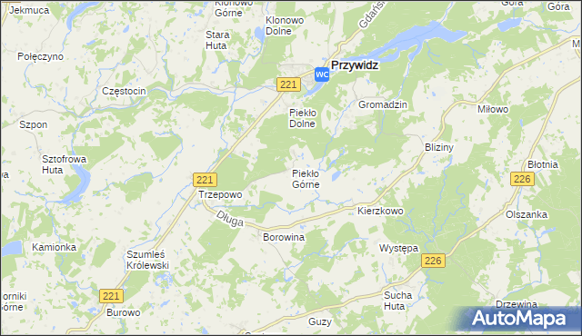 mapa Piekło Górne, Piekło Górne na mapie Targeo