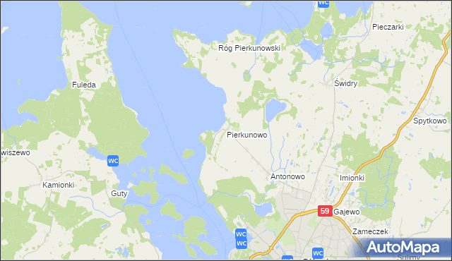 mapa Pierkunowo, Pierkunowo na mapie Targeo