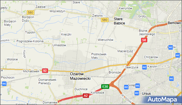 mapa Piotrkówek Mały, Piotrkówek Mały na mapie Targeo